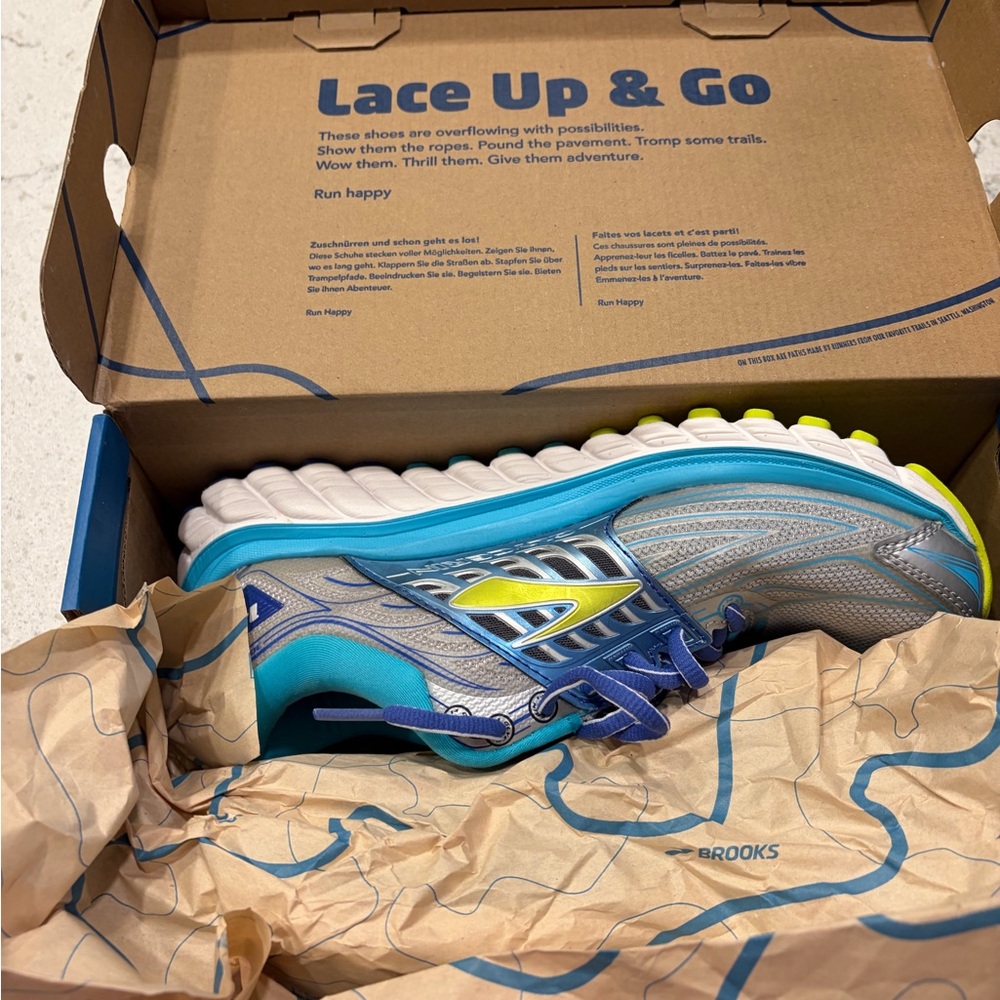 Brand New Brooks Turquoise and Gray Athletic Shoes - Picture 3 of 6